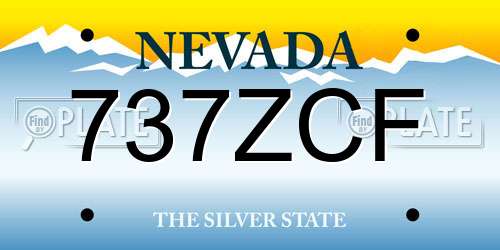 737ZCF Nevada License Plate