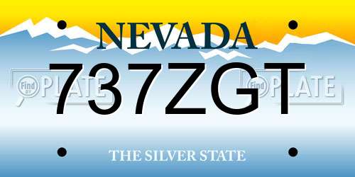 737ZGT Nevada License Plate