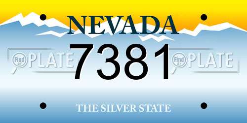 7381 Nevada License Plate