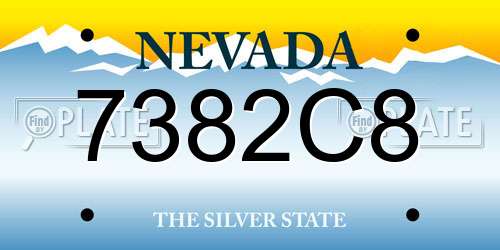 7382C8 Nevada License Plate