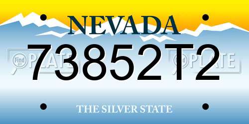 73852T2 Nevada License Plate