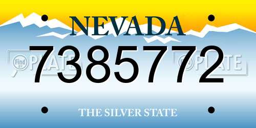 7385772 Nevada License Plate