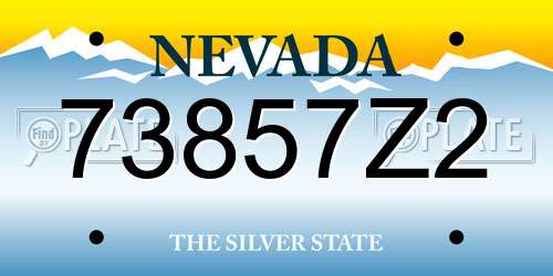73857Z2 Nevada License Plate