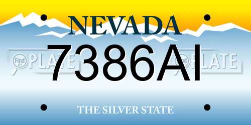 7386AI Nevada License Plate