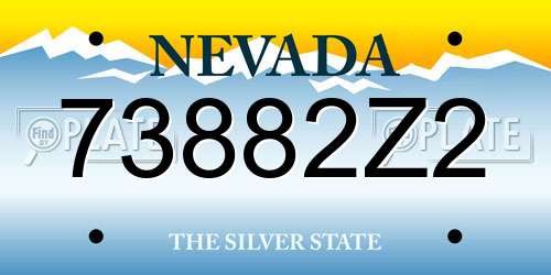 73882Z2 Nevada License Plate