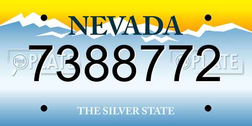 7388772 Nevada License Plate