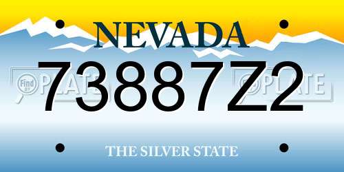73887Z2 Nevada License Plate