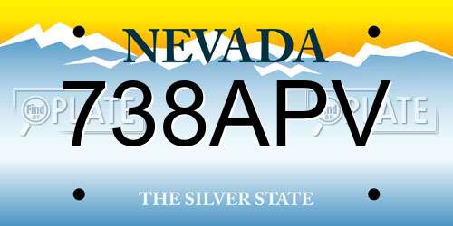738APV Nevada License Plate