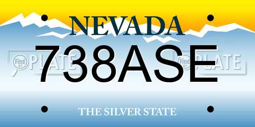 738ASE Nevada License Plate