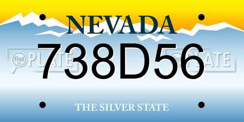 738D56 Nevada License Plate