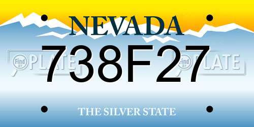 738F27 Nevada License Plate