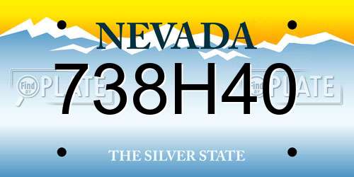 738H40 Nevada License Plate
