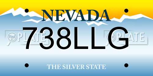 738LLG Nevada License Plate