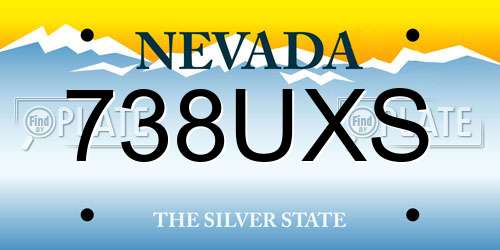 738UXS Nevada License Plate