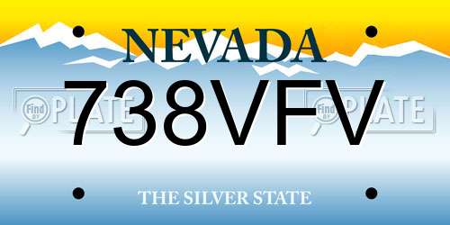738VFV Nevada License Plate