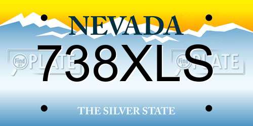 738XLS Nevada License Plate