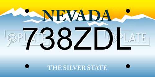 738ZDL Nevada License Plate