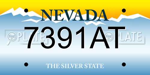 7391AT Nevada License Plate