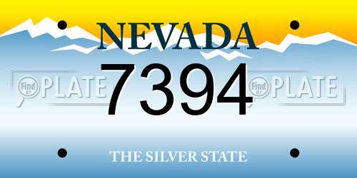 7394 Nevada License Plate