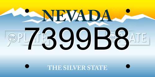 7399B8 Nevada License Plate