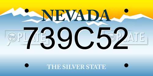 739C52 Nevada License Plate