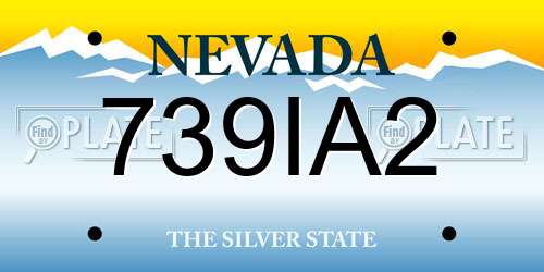 739IA2 Nevada License Plate