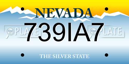 739IA7 Nevada License Plate