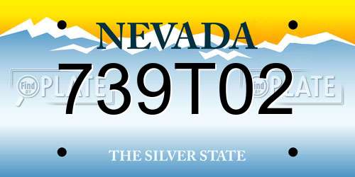 739T02 Nevada License Plate