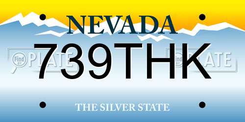 739THK Nevada License Plate
