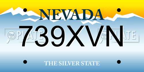 739XVN Nevada License Plate