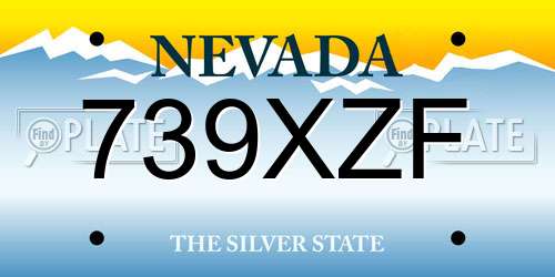 739XZF Nevada License Plate
