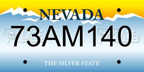 73AM140 Nevada License Plate
