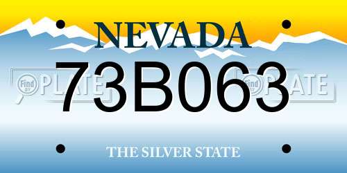 73B063 Nevada License Plate