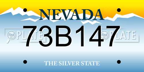 73B147 Nevada License Plate