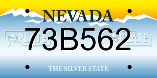73B562 Nevada License Plate