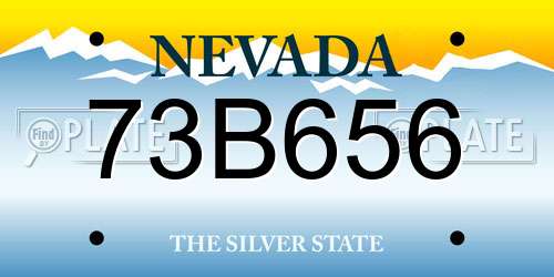 73B656 Nevada License Plate