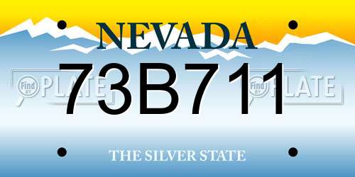 73B711 Nevada License Plate