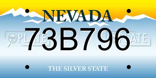 73B796 Nevada License Plate