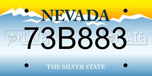 73B883 Nevada License Plate