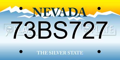73BS727 Nevada License Plate