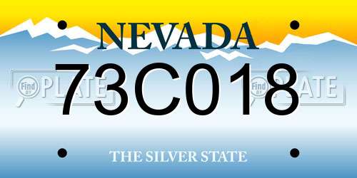 73C018 Nevada License Plate