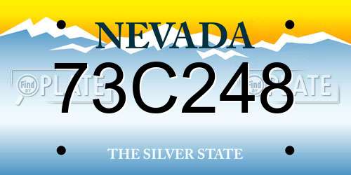 73C248 Nevada License Plate