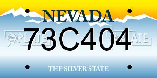 73C404 Nevada License Plate
