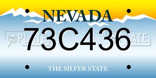 73C436 Nevada License Plate