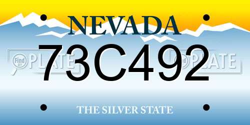 73C492 Nevada License Plate