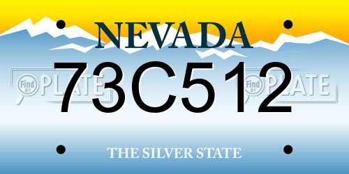 73C512 Nevada License Plate