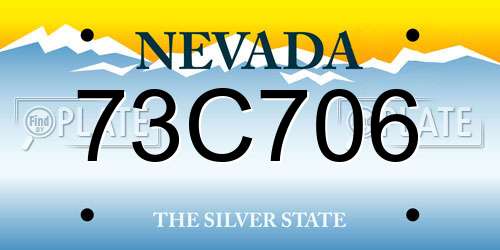 73C706 Nevada License Plate