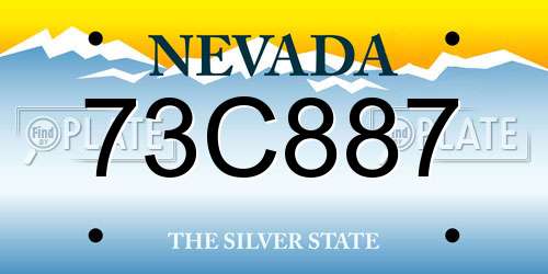 73C887 Nevada License Plate