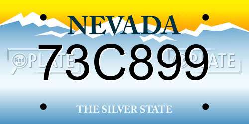 73C899 Nevada License Plate