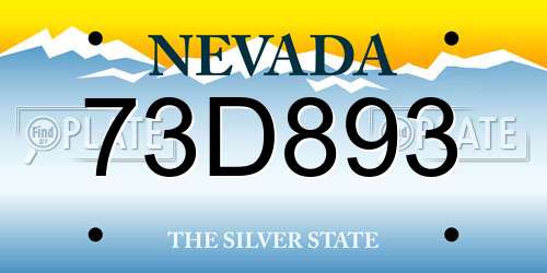 73D893 Nevada License Plate